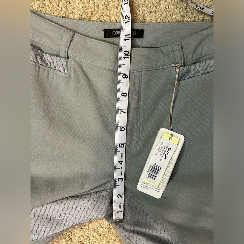 Roberto Cavalli cropped Riding Pants Satin detail Steel Size S $875 - Picture 10 of 15